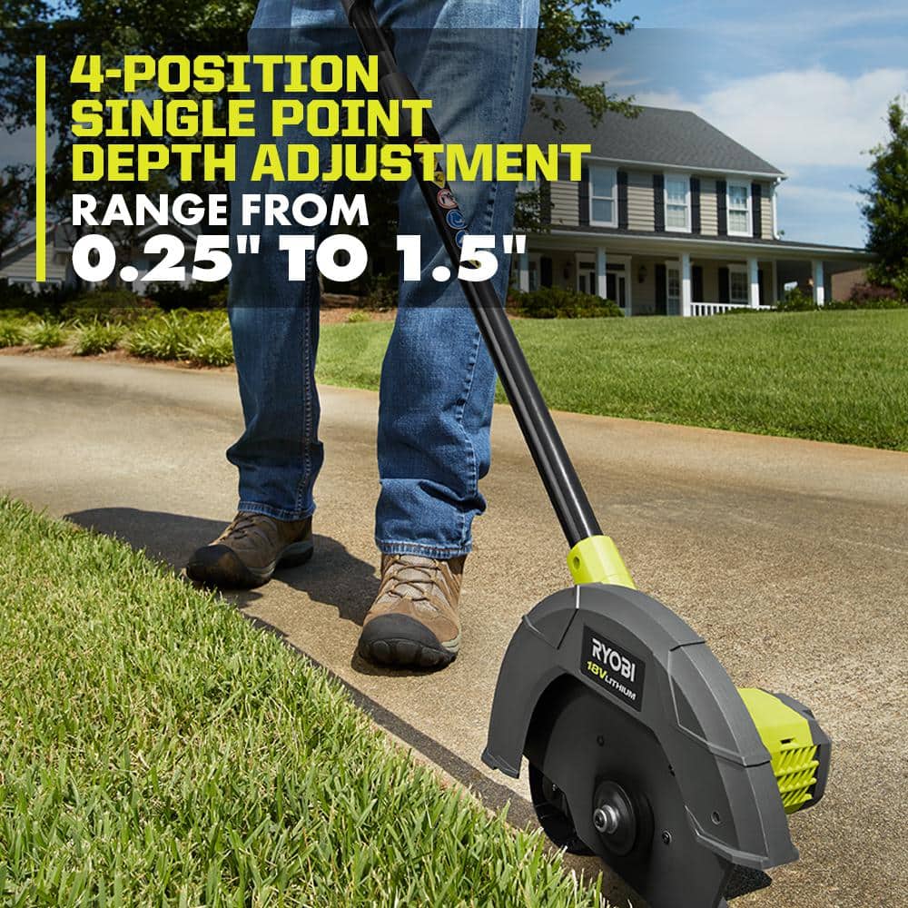 RYOBI ONE+ 18V 9 in. Cordless Battery Edger (Tool Only) with Extra Edger Blade P2300BTL-AC04215