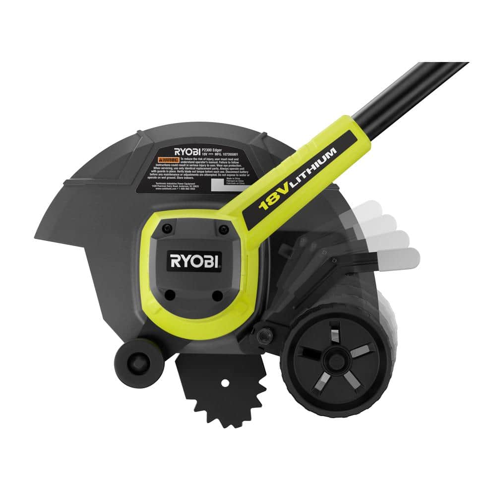 RYOBI ONE+ 18V 9 in. Cordless Battery Edger (Tool Only) with Extra Edger Blade P2300BTL-AC04215