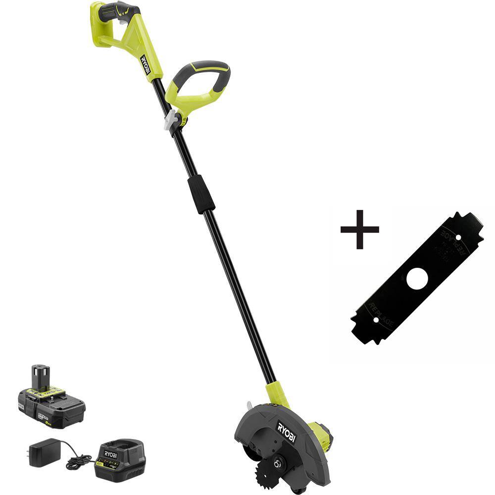 RYOBI ONE+ 18V Cordless Battery Edger with Extra Edger Blade, 2.0 Ah Battery and Charger P2310-AC04215 RYOBI ONE+ 18V Cordless Battery Edger with Extra Edger Blade, 2.0 Ah Battery and Charger P2310-AC04215