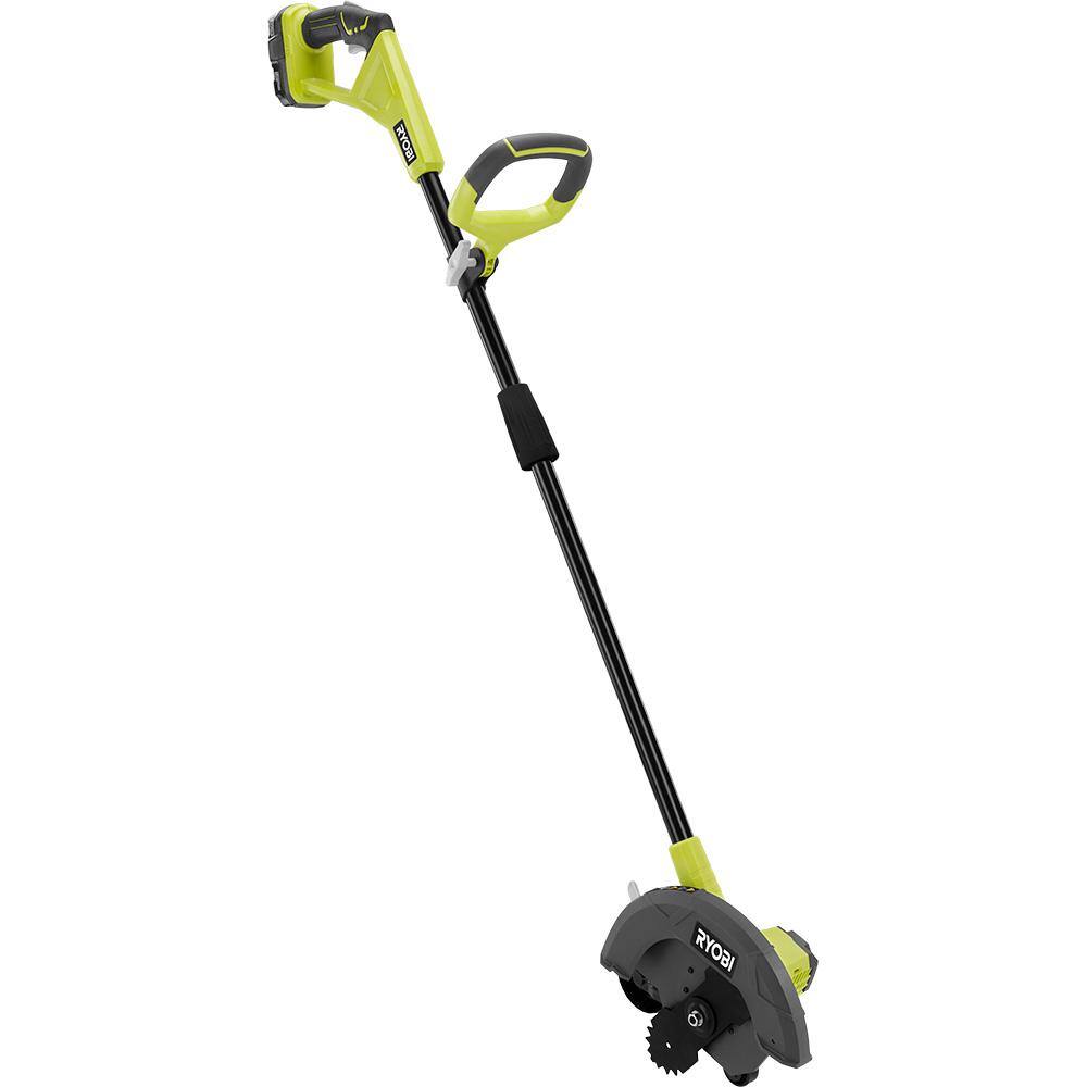 RYOBI ONE+ 18V Cordless Battery Edger with Extra Edger Blade, 2.0 Ah Battery and Charger P2310-AC04215 RYOBI ONE+ 18V Cordless Battery Edger with Extra Edger Blade, 2.0 Ah Battery and Charger P2310-AC04215