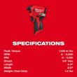 Milwaukee M12 12V Lithium-Ion Subcompact Brushless Cordless 1/4 in. Hex Impact Driver (Tool-Only) 3450-20