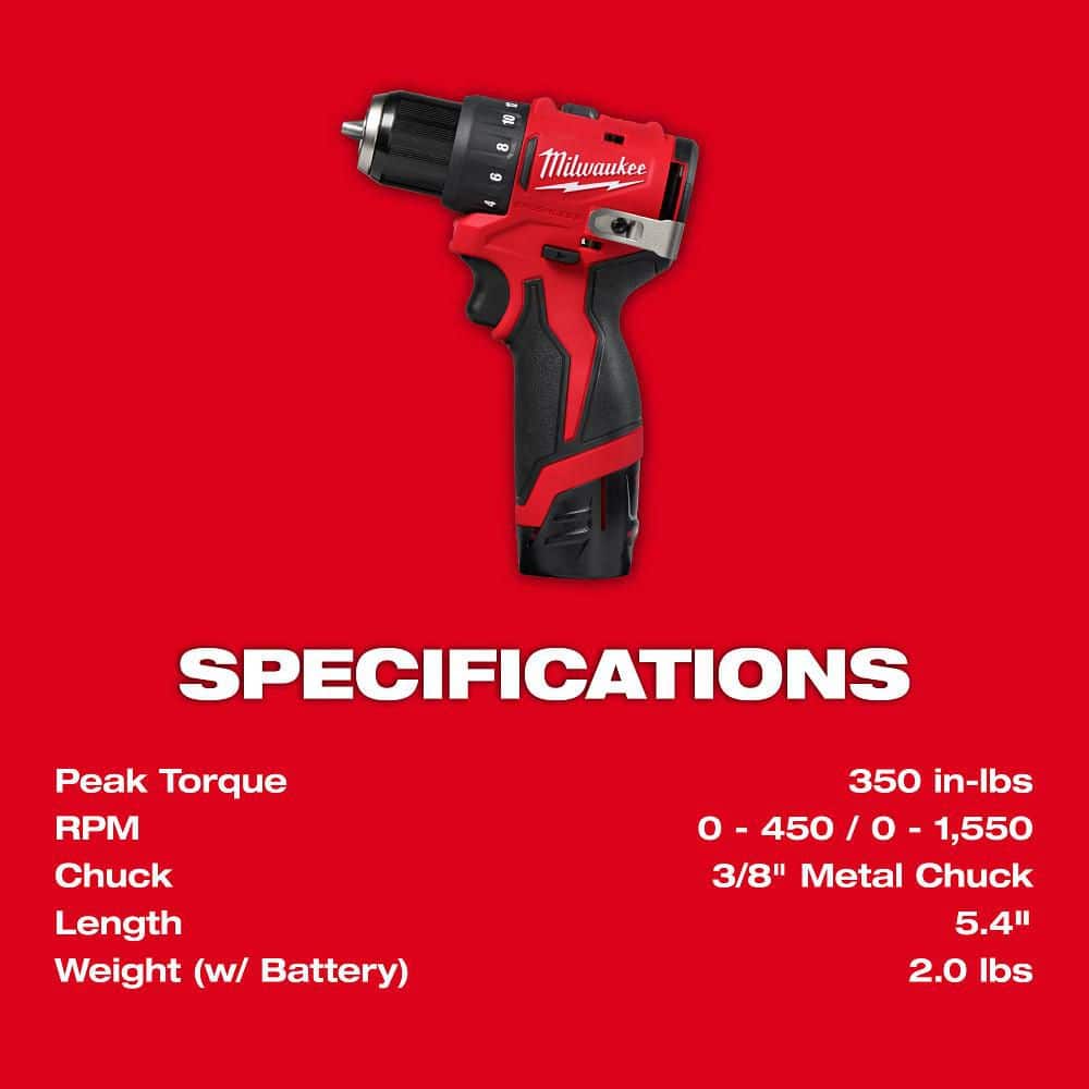 Milwaukee M12 12-Volt Lithium-Ion Brushless Cordless Subcompact Brushless Drill Driver Kit 3401-22 Milwaukee M12 12-Volt Lithium-Ion Brushless Cordless Subcompact Brushless Drill Driver Kit 3401-22