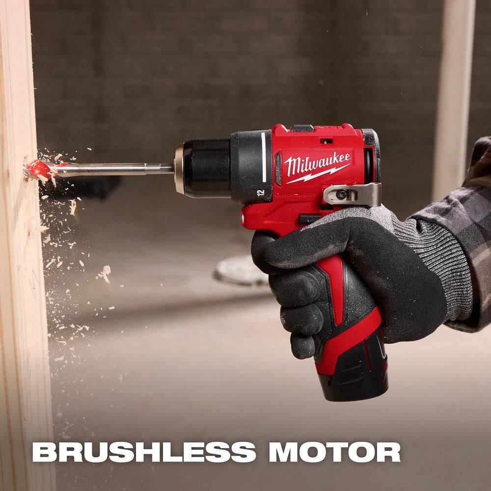 Milwaukee M12 12-Volt Lithium-Ion Brushless Cordless Subcompact Brushless Drill Driver Kit 3401-22 Milwaukee M12 12-Volt Lithium-Ion Brushless Cordless Subcompact Brushless Drill Driver Kit 3401-22