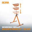 BORA 27 in. to 43-3/4 in. Tri-Function Pedestal Roller Stand (2-Pack) PM-5093T