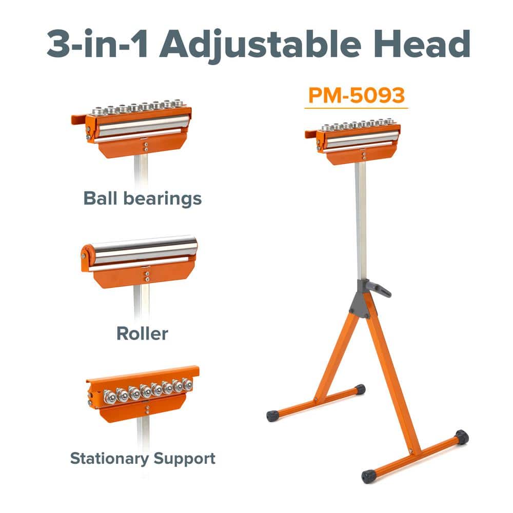 BORA 27 in. to 43-3/4 in. Tri-Function Pedestal Roller Stand (2-Pack) PM-5093T