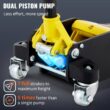 SKYSHALO Floor Jack, 2.5 Ton Low Profile Floor Jack, Aluminum and Steel Racing Floor Jack with Dual Pistons Quick Lift Pump SGWSQJDLTS25T8L53V0-S0110