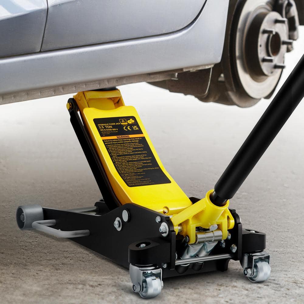 SKYSHALO Floor Jack, 2.5 Ton Low Profile Floor Jack, Aluminum and Steel Racing Floor Jack with Dual Pistons Quick Lift Pump SGWSQJDLTS25T8L53V0-S0110