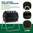FCMP Outdoor Tumbling Composter with Two Chambers for Efficient Batch Composting IM 4000