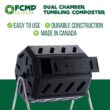 FCMP Outdoor Tumbling Composter with Two Chambers for Efficient Batch Composting IM 4000