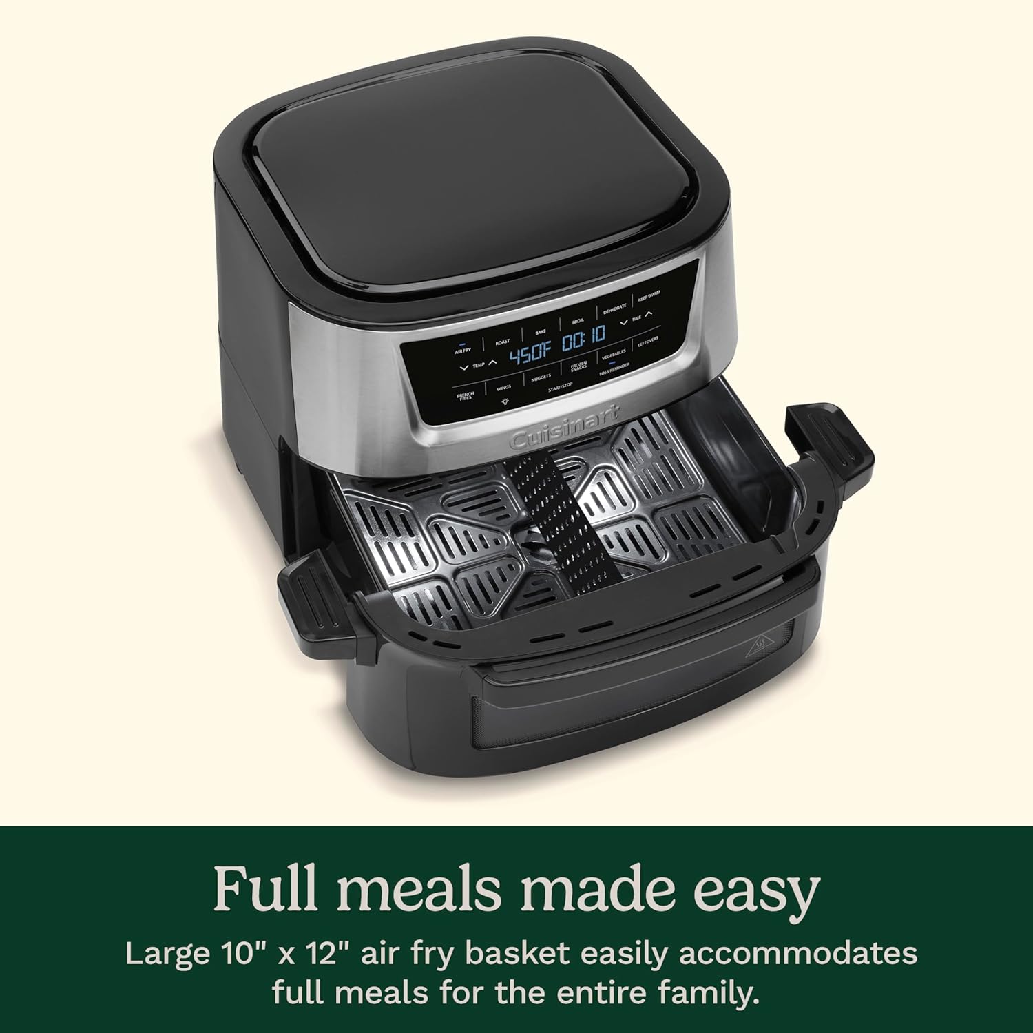 Cuisinart Air Fryer Oven – 9-Qt Basket Stainless Steel Air Fryer – AIR-220 Cuisinart Air Fryer Oven – 9-Qt Basket Stainless Steel Air Fryer – Dishwasher-Safe Parts with 6 Presets – Roast, Bake, Broil, Air Fry, Dehydrate, and Keep Warm – Quick & Easy Meals – AIR-220