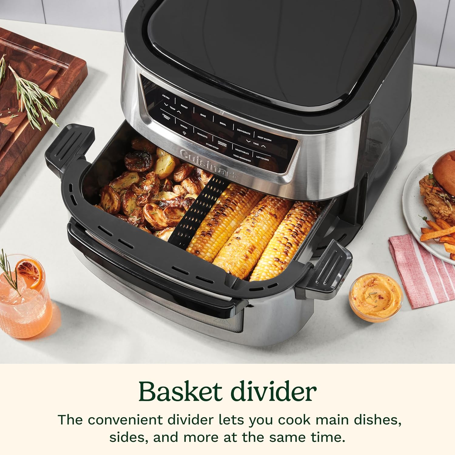 Cuisinart Air Fryer Oven – 9-Qt Basket Stainless Steel Air Fryer – AIR-220 Cuisinart Air Fryer Oven – 9-Qt Basket Stainless Steel Air Fryer – Dishwasher-Safe Parts with 6 Presets – Roast, Bake, Broil, Air Fry, Dehydrate, and Keep Warm – Quick & Easy Meals – AIR-220