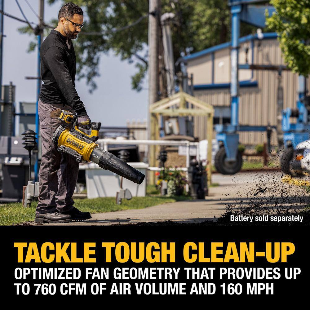 DEWALT FLEXVOLT 60V MAX 160 MPH 760 CFM Brushless Cordless Battery Powered Blower (Tool-Only) DCBL777B DEWALT FLEXVOLT 60V MAX 160 MPH 760 CFM Brushless Cordless Battery Powered Blower (Tool-Only) DCBL777B
