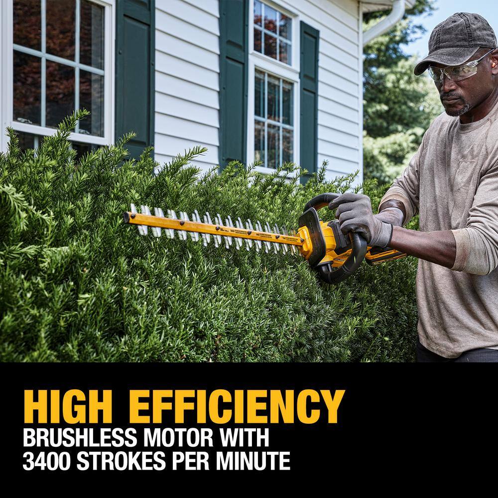 DEWALT FLEXVOLT 60V MAX 26 in. Brushless Cordless Battery Powered Hedge Trimmer Kit with (1) FLEXVOLT 2 Ah Battery & Charger DCHT870T1