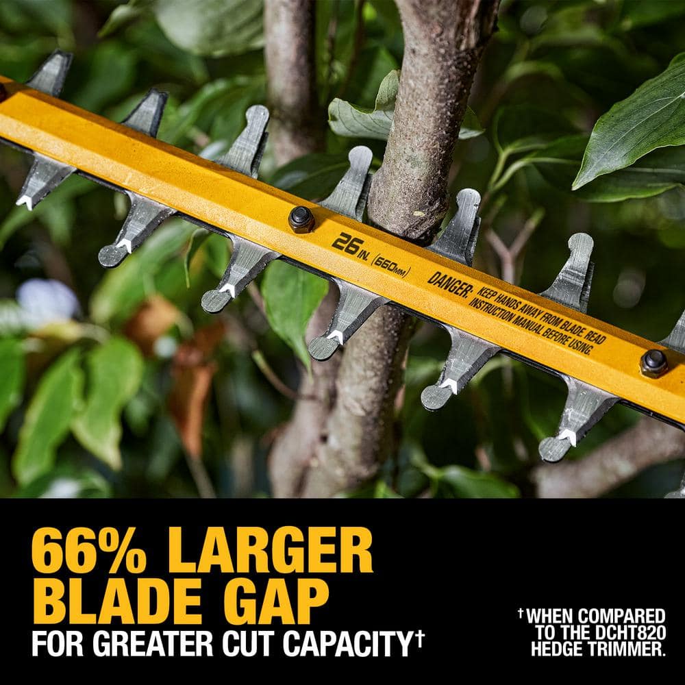 DEWALT FLEXVOLT 60V MAX 26 in. Brushless Cordless Battery Powered Hedge Trimmer Kit with (1) FLEXVOLT 2 Ah Battery & Charger DCHT870T1