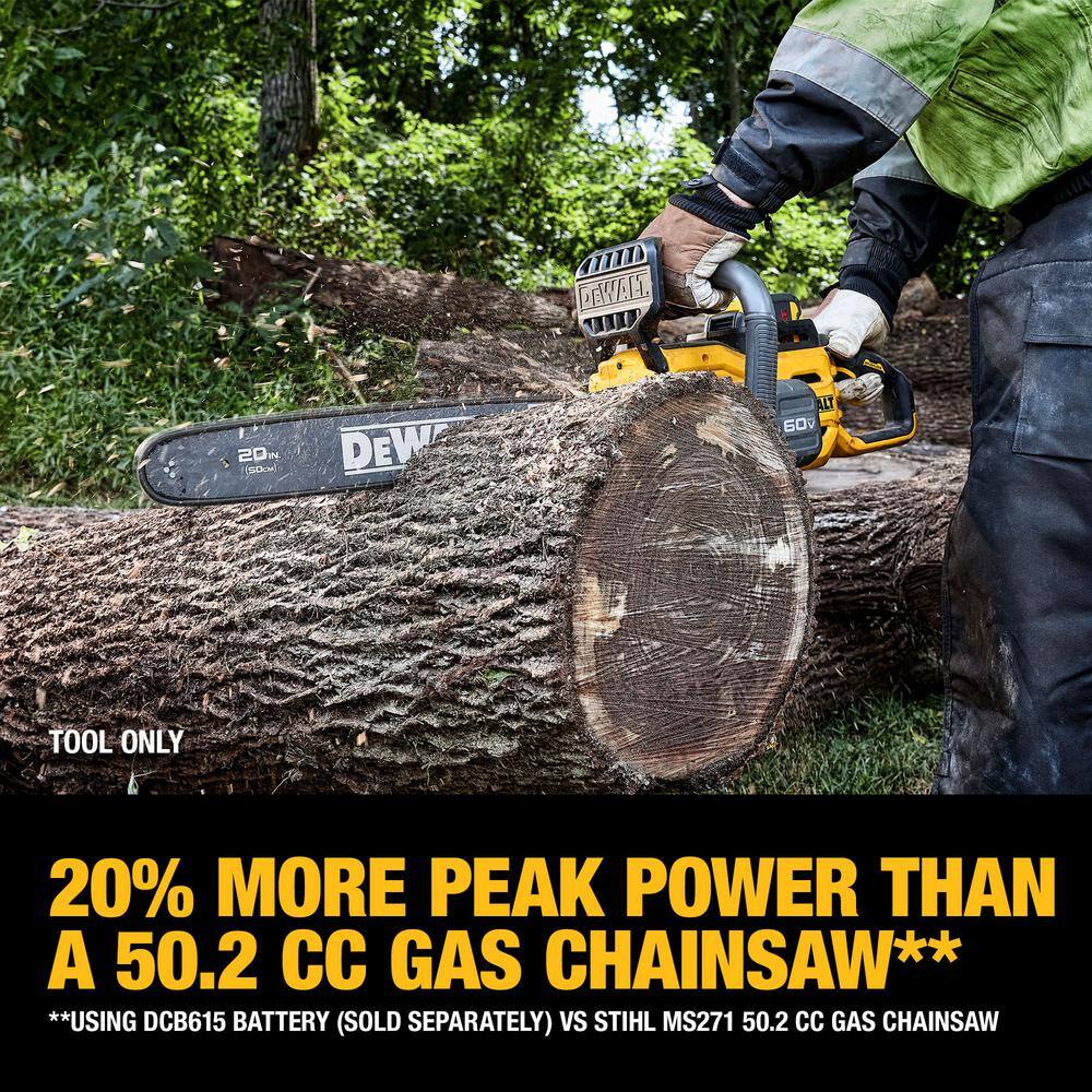 DEWALT FLEXVOLT 60V MAX 20 in. Brushless Cordless Battery Powered Chainsaw and Carry Case (Tool and Case Only) DCCS677B DEWALT FLEXVOLT 60V MAX 20 in. Brushless Cordless Battery Powered Chainsaw and Carry Case (Tool and Case Only) DCCS677B