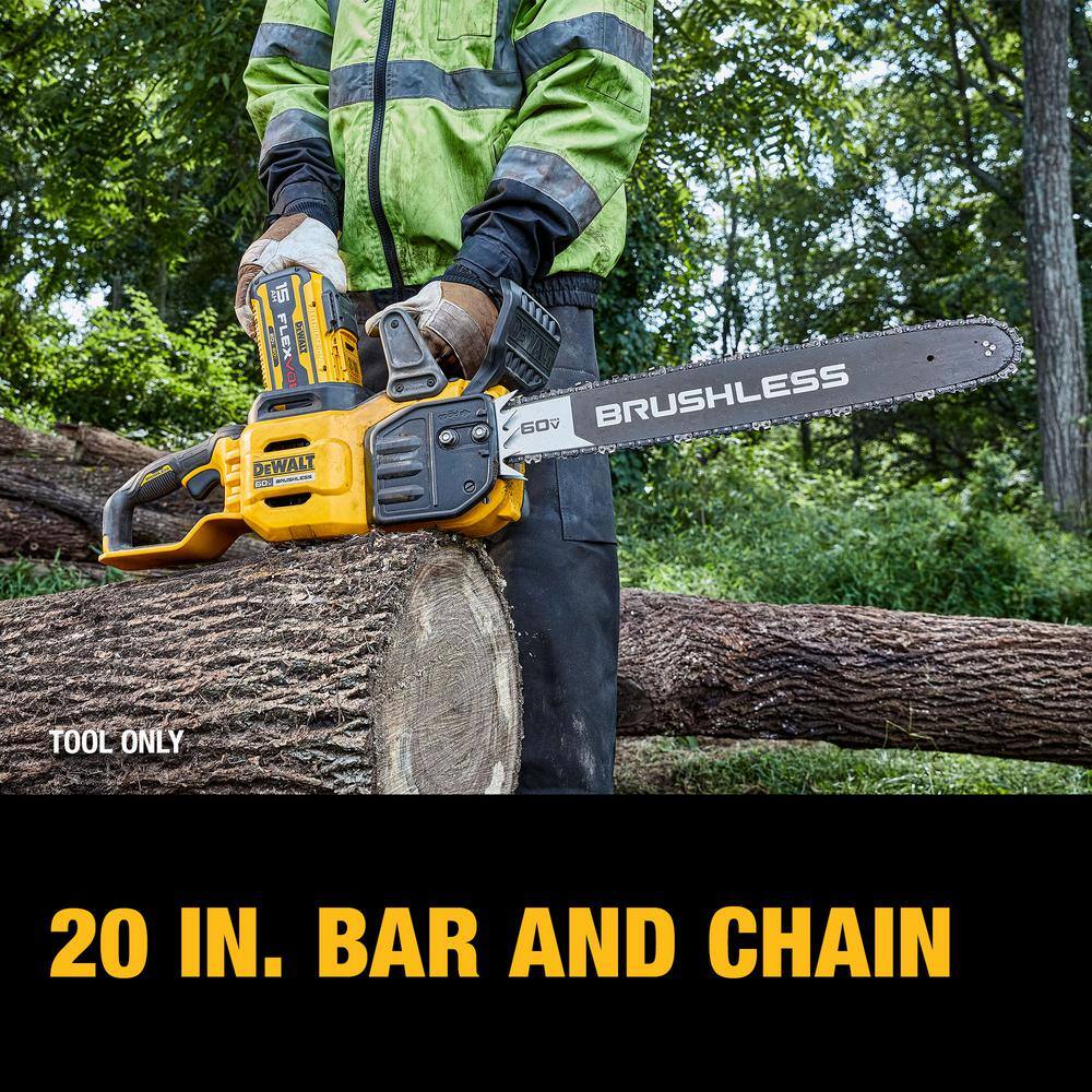 DEWALT FLEXVOLT 60V MAX 20 in. Brushless Cordless Battery Powered Chainsaw and Carry Case (Tool and Case Only) DCCS677B DEWALT FLEXVOLT 60V MAX 20 in. Brushless Cordless Battery Powered Chainsaw and Carry Case (Tool and Case Only) DCCS677B