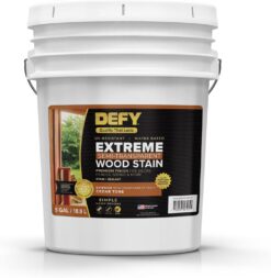 DEFY Extreme Wood Stain and Sealer in One - 5 Gallon Semi-Transparent Waterproof Coating for All Wood Types - Cedar Tone