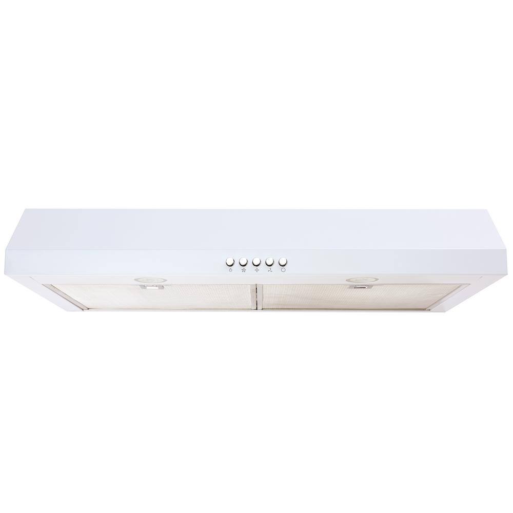 Vissani Caprelo 30 in. 320 CFM Convertible Under Cabinet Range Hood in White with LED Lighting and Charcoal Filter QR254WY