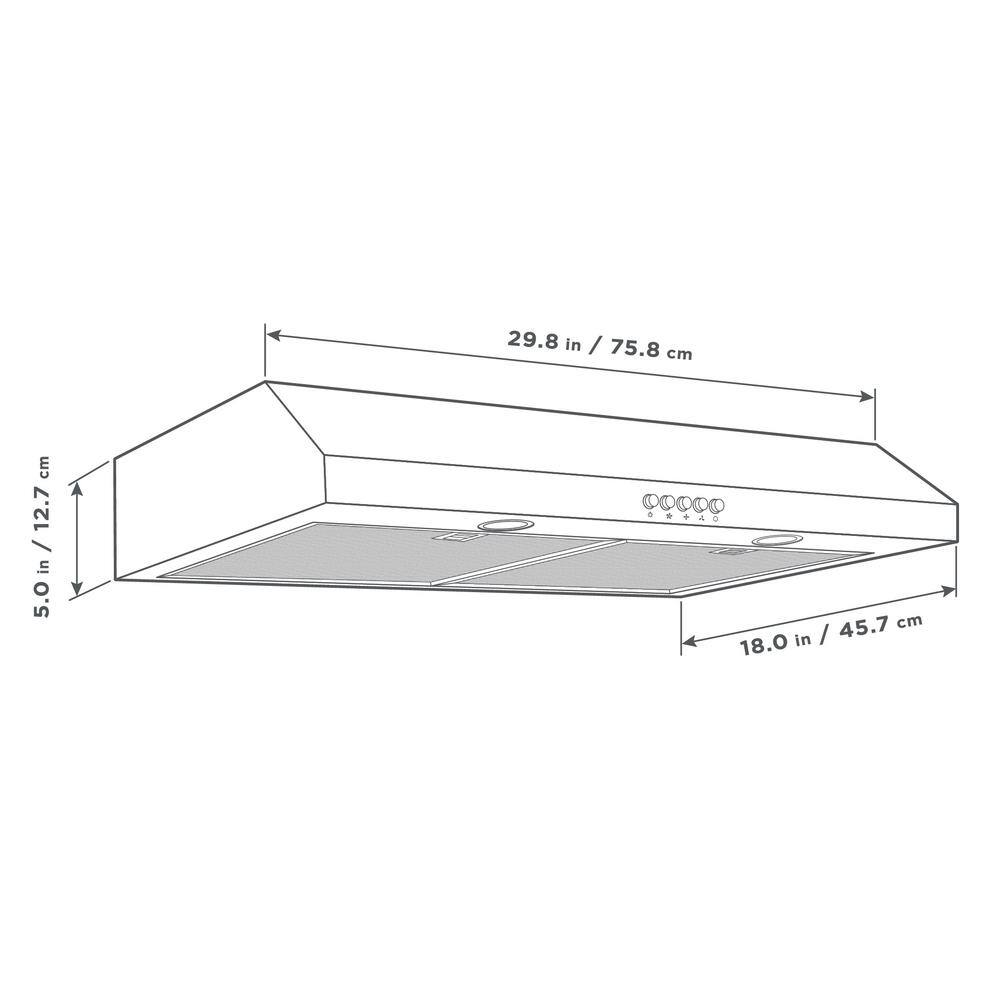Vissani Caprelo 30 in. 320 CFM Convertible Under Cabinet Range Hood in White with LED Lighting and Charcoal Filter QR254WY