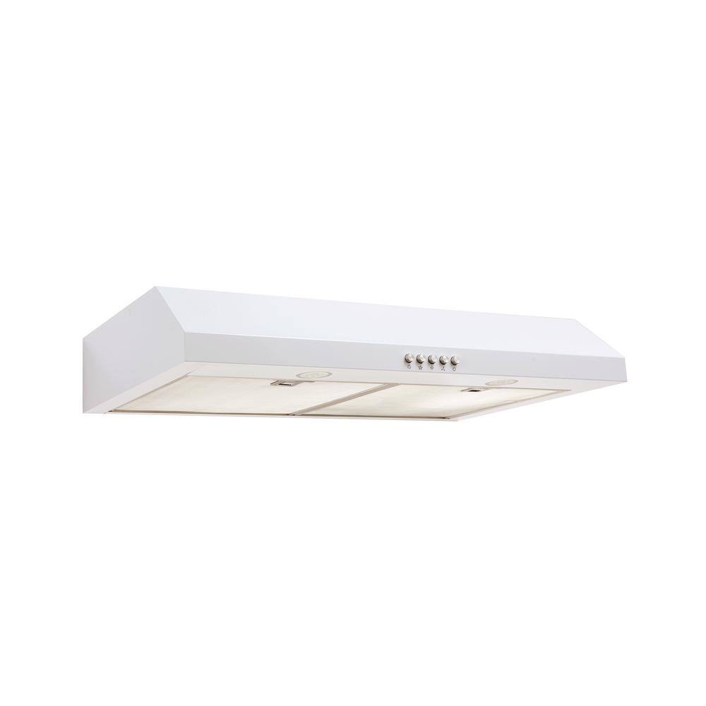 Vissani Caprelo 30 in. 320 CFM Convertible Under Cabinet Range Hood in White with LED Lighting and Charcoal Filter QR254WY