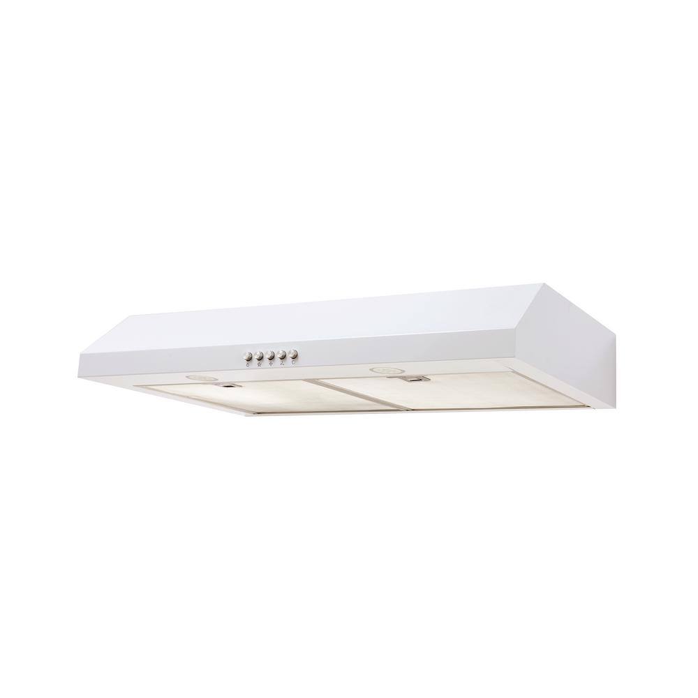 Vissani Caprelo 30 in. 320 CFM Convertible Under Cabinet Range Hood in White with LED Lighting and Charcoal Filter QR254WY