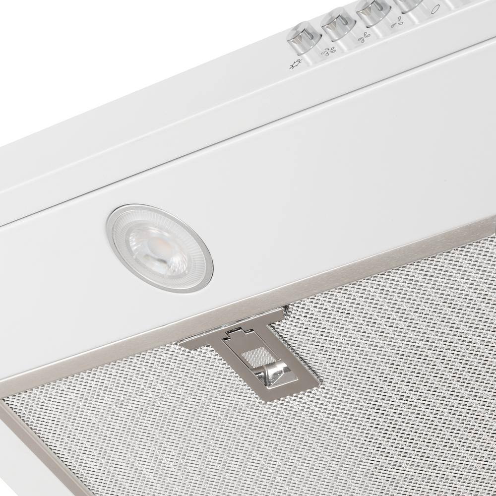 Vissani Caprelo 30 in. 320 CFM Convertible Under Cabinet Range Hood in White with LED Lighting and Charcoal Filter QR254WY