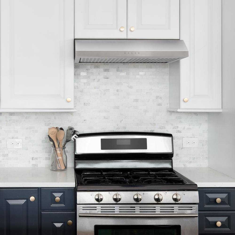 Vissani Cenza 30 in. 340 CFM Convertible Under Cabinet Range Hood in Stainless Steel with Electronic Touch Controls QR255S