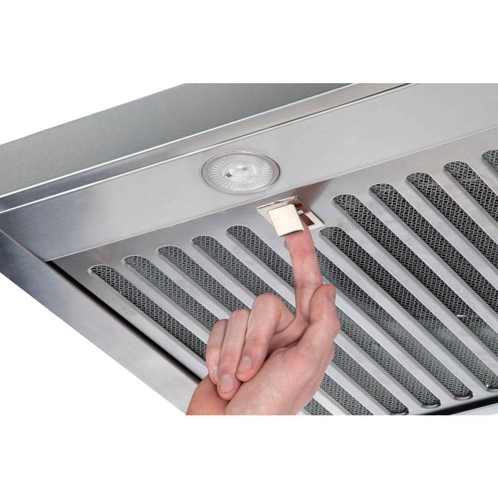 Vissani Cenza 30 in. 340 CFM Convertible Under Cabinet Range Hood in Stainless Steel with Electronic Touch Controls QR255S