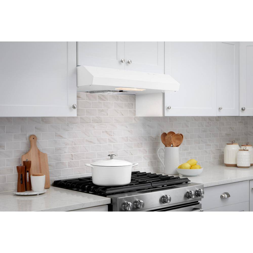 Vissani Arno 30 in. 240 CFM Convertible Under Cabinet Range Hood in White with Lighting and Charcoal Filter 30WHC19PRT