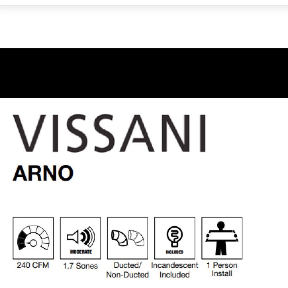 Vissani Arno 30 in. 240 CFM Convertible Under Cabinet Range Hood in White with Lighting and Charcoal Filter 30WHC19PRT
