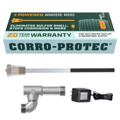 CORRO-PROTEC Powered Anode Rod for Bradford White Water Heater and Hot Water Outlet, Stops Odors and Corrosion, 20-year warranty 96383