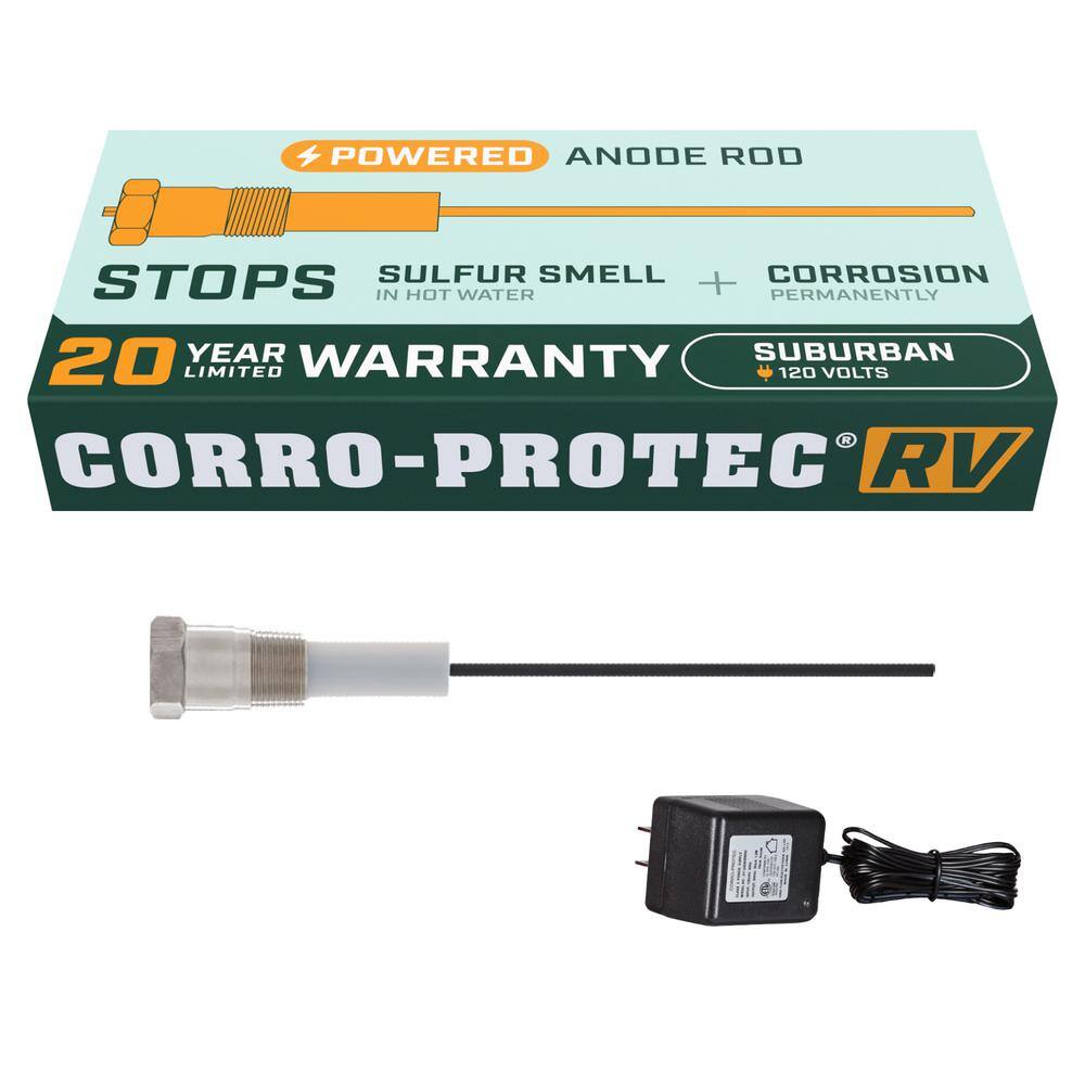 CORRO-PROTEC Powered Anode Rod For RV Suburban Hot Water Heater, Eliminates Sulfur Smell, Stops Corrosion, 20-year warranty 96392