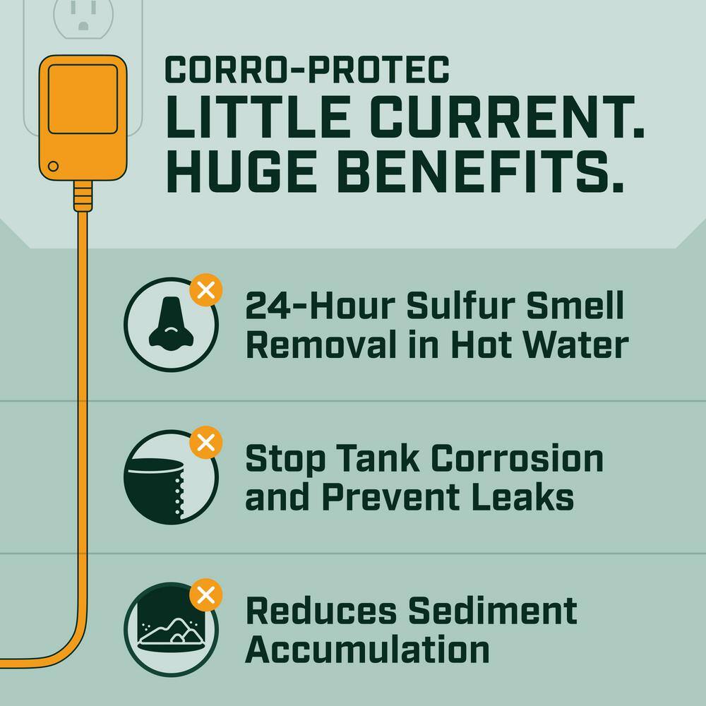 CORRO-PROTEC Powered Anode Rod For RV Suburban Hot Water Heater, Eliminates Sulfur Smell, Stops Corrosion, 20-year warranty 96392