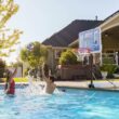 Lifetime Poolside Basketball System in White and Blue 91187