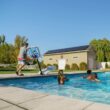 Lifetime Poolside Basketball System in White and Blue 91187