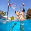 Lifetime Poolside Basketball System in White and Blue 91187