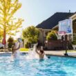 Lifetime Poolside Basketball System in White and Blue 91187