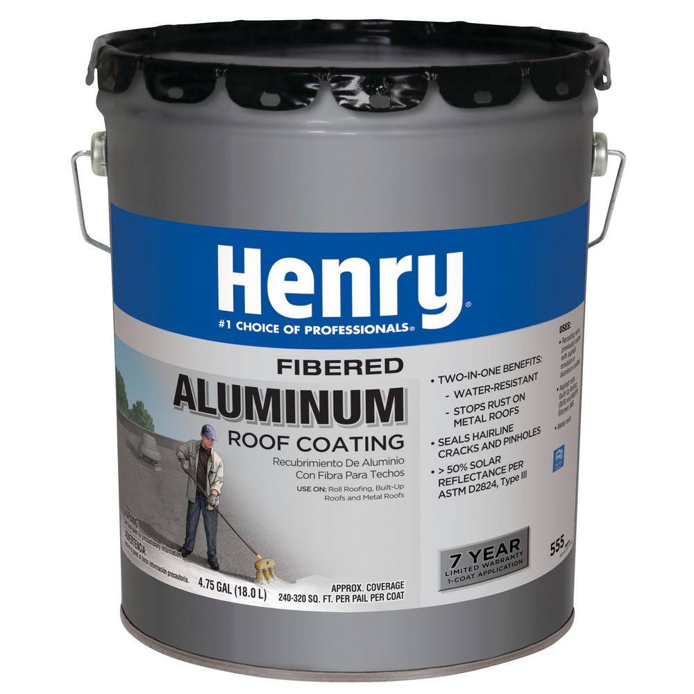 Henry 555 Fibered Aluminum Reflective Roof Coating 4.75 gal. HE555019 Henry 555 Fibered Aluminum Reflective Roof Coating 4.75 gal. HE555019