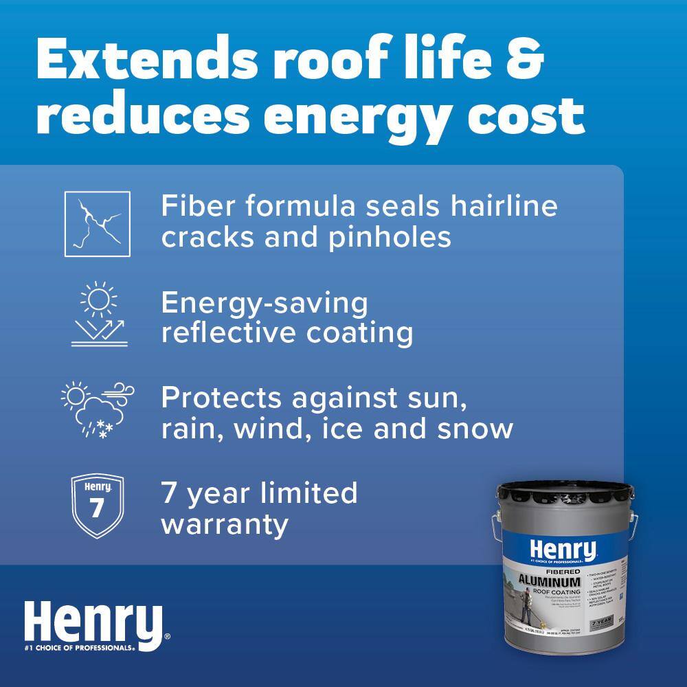 Henry 555 Fibered Aluminum Reflective Roof Coating 4.75 gal. HE555019 Henry 555 Fibered Aluminum Reflective Roof Coating 4.75 gal. HE555019