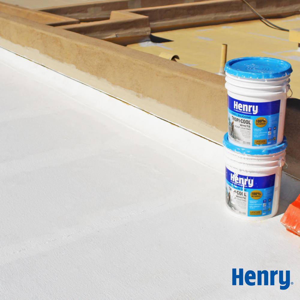 Henry 887 Tropi-Cool White 100% Silicone Reflective Roof Coating 0.90 gal. HE887HS142 Henry 887 Tropi-Cool White 100% Silicone Reflective Roof Coating 0.90 gal. HE887HS142