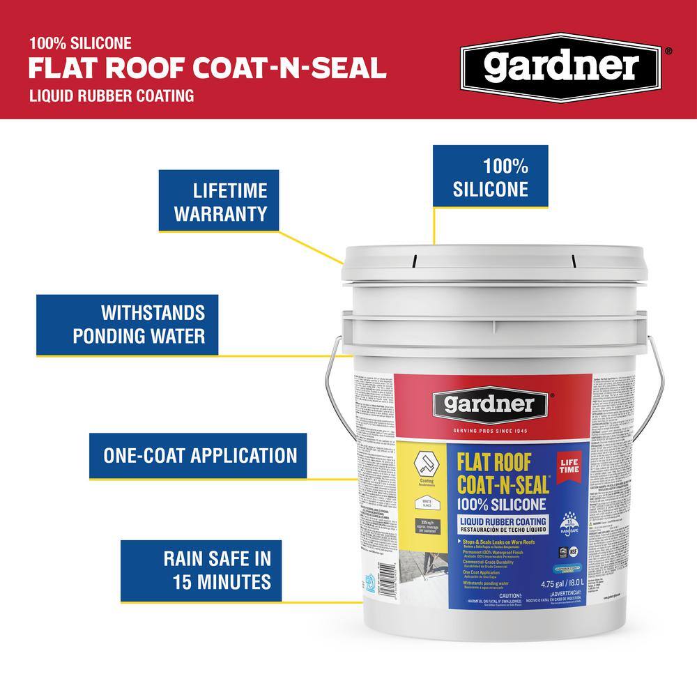 Gardner 4.75 Gal. Flat Roof Coat-n-Seal Liquid Rubber Coating SK-8245 Gardner 4.75 Gal. Flat Roof Coat-n-Seal Liquid Rubber Coating SK-8245