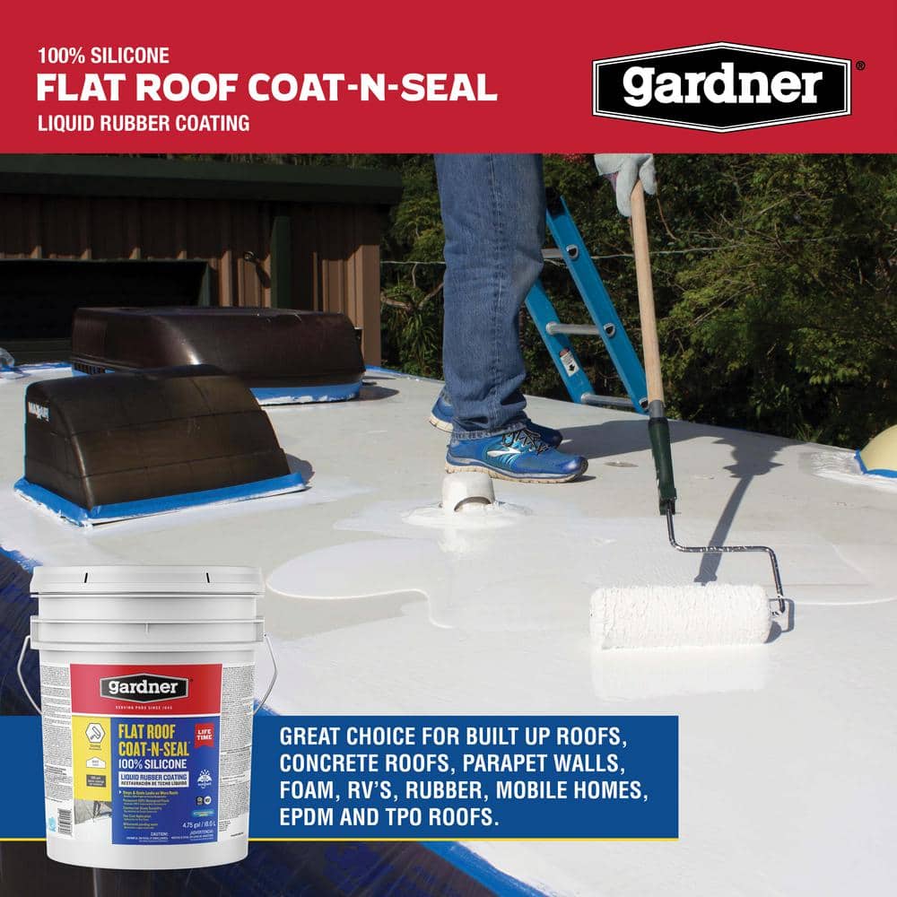 Gardner 4.75 Gal. Flat Roof Coat-n-Seal Liquid Rubber Coating SK-8245 Gardner 4.75 Gal. Flat Roof Coat-n-Seal Liquid Rubber Coating SK-8245