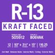 Knauf Insulation R-13 EcoBatt Kraft Faced Fiberglass Insulation Batt 15 in. x 93 in. x 3-1/2 in. 505912/817235