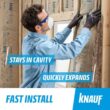 Knauf Insulation R-19 EcoBatt Kraft Faced Fiberglass Insulation Batt 15 in. x 94 in. x 6-1/4 in. 5001500/814622