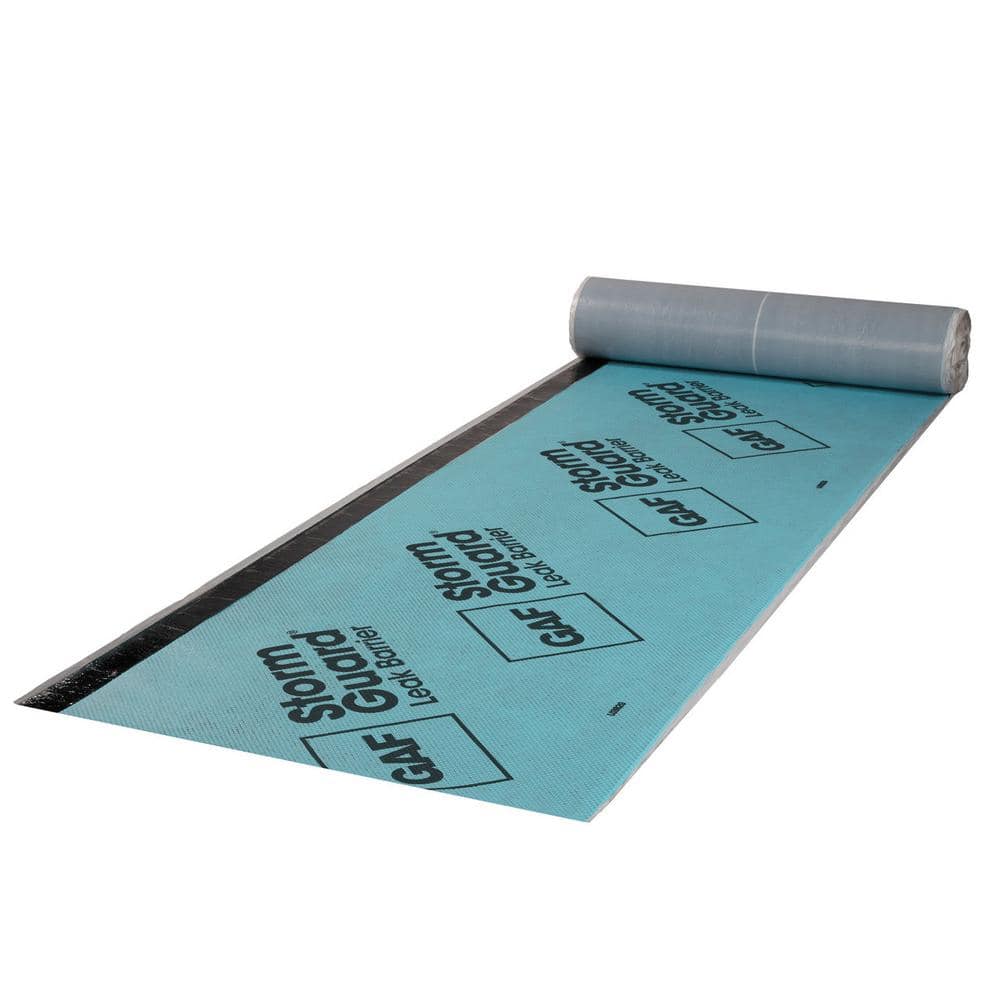 GAF StormGuard 200 sq. ft. Synthetic Patterned-Surface Peel and Stick Roof Leak Barrier Roll 0915000 GAF StormGuard 200 sq. ft. Synthetic Patterned-Surface Peel and Stick Roof Leak Barrier Roll 0915000