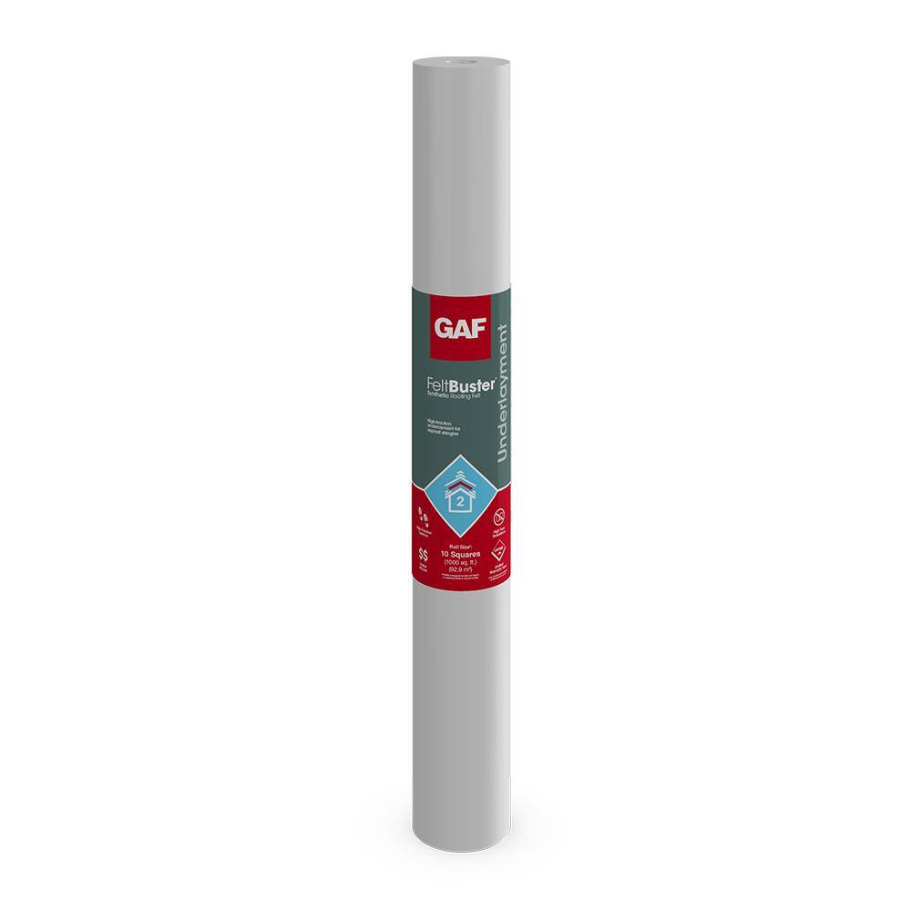 GAF FeltBuster 1000 sq. ft. Synthetic Roofing Underlayment Roll 0973 GAF FeltBuster 1000 sq. ft. Synthetic Roofing Underlayment Roll 0973