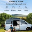 BLUETTI 300-Watt Continuous/600W Peak Output Power Station AC2A Push Button Start LiFePO4 Battery Solar Generator for Outdoor AC2A-US-GY-BL-THDUS