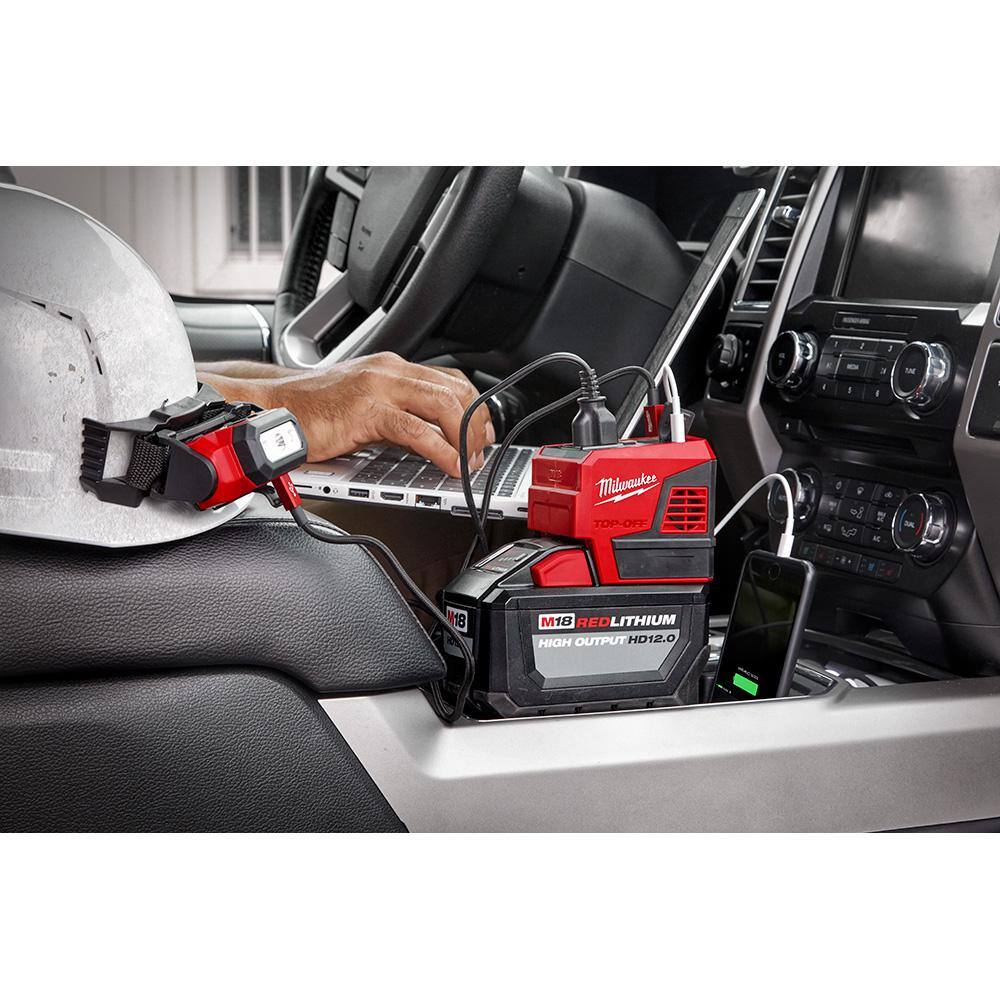 Milwaukee M18 18-Volt Lithium-Ion 175-Watt Powered Compact Inverter with 5.0 Ah Battery and Charger 2846-20-48-59-1850