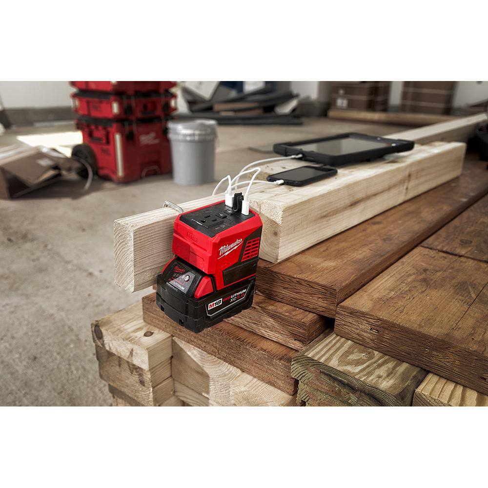 Milwaukee M18 18-Volt Lithium-Ion 175-Watt Powered Compact Inverter with 5.0 Ah Battery and Charger 2846-20-48-59-1850