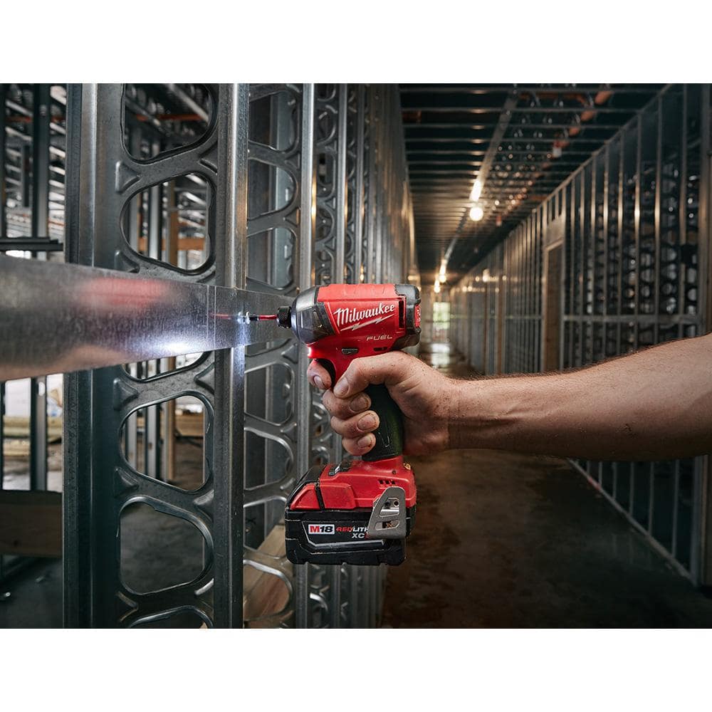 Milwaukee M18 FUEL SURGE 18V Lithium-Ion Brushless Cordless 1/4 in. Hex Impact Driver with XC 5.0 Ah Battery 2760-20-48-11-1850 Milwaukee M18 FUEL SURGE 18V Lithium-Ion Brushless Cordless 1/4 in. Hex Impact Driver with XC 5.0 Ah Battery 2760-20-48-11-1850